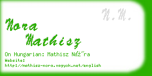 nora mathisz business card